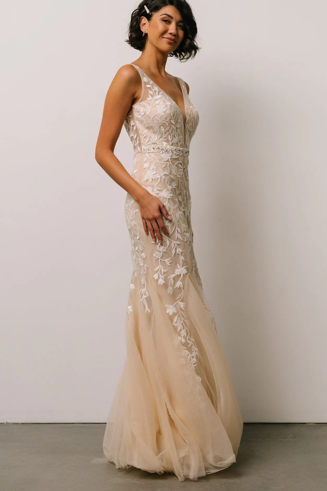 Sale Baltic Born Fleurette Bridal Gown | Beige + Ivory Beige+Ivory