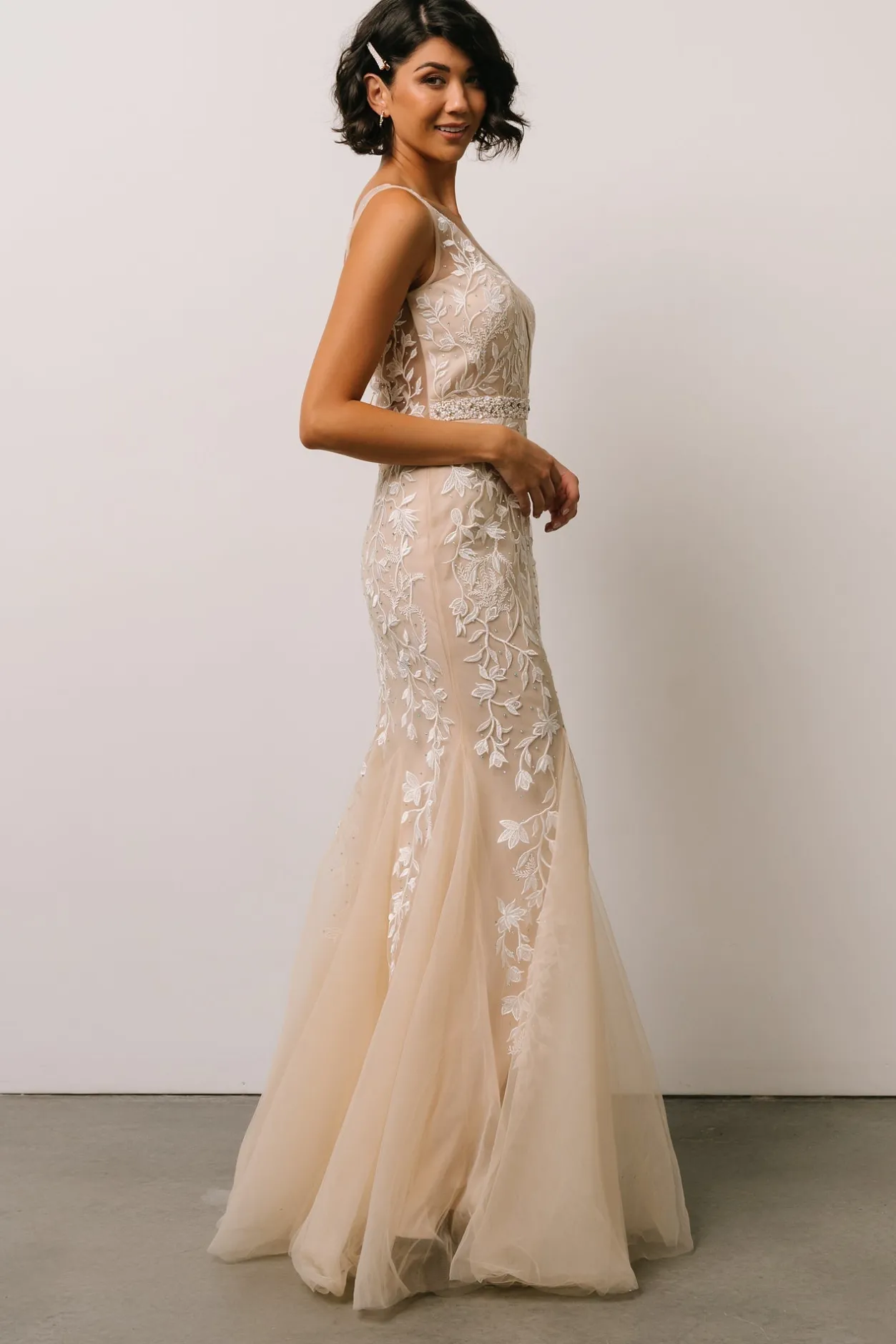 Sale Baltic Born Fleurette Bridal Gown | Beige + Ivory Beige+Ivory