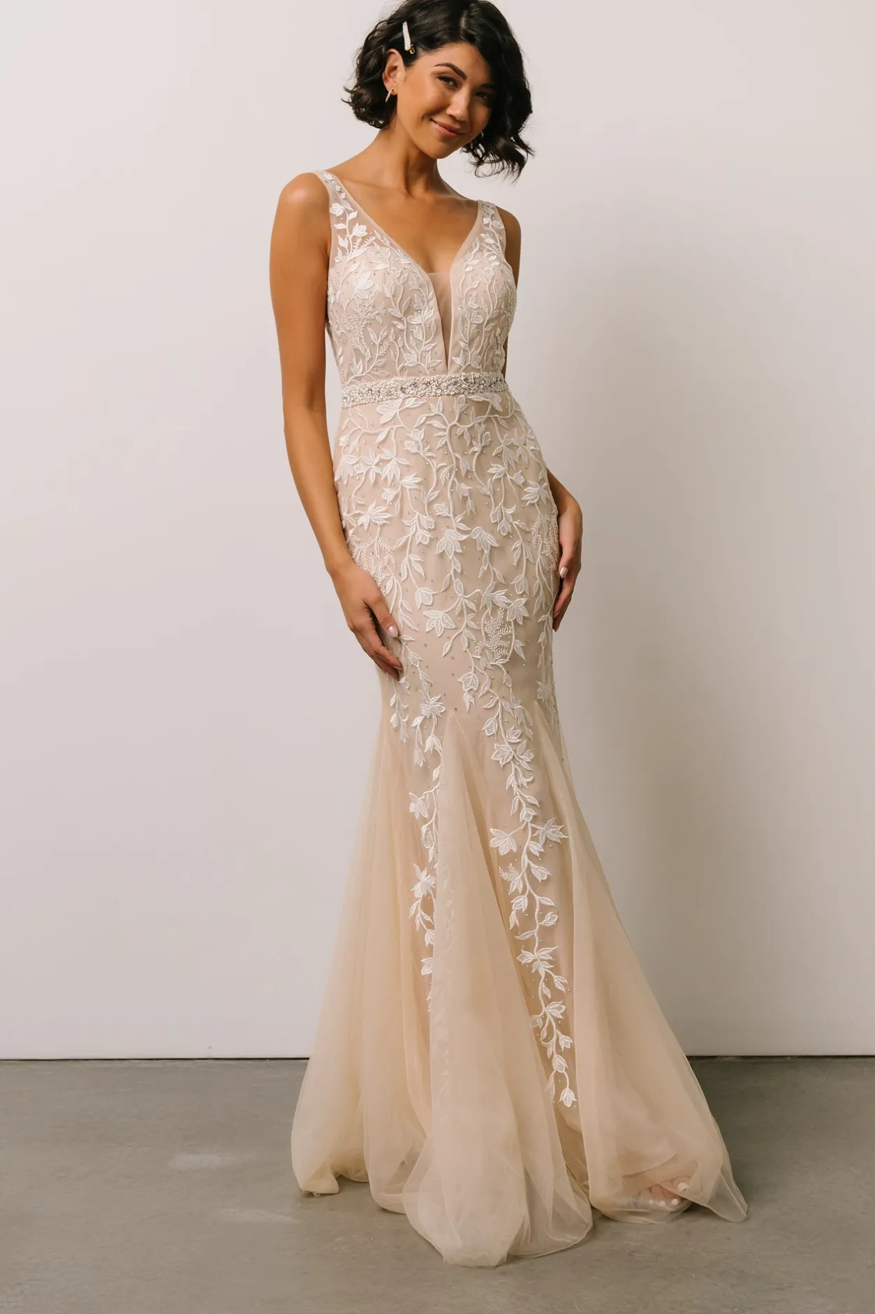 Sale Baltic Born Fleurette Bridal Gown | Beige + Ivory Beige+Ivory