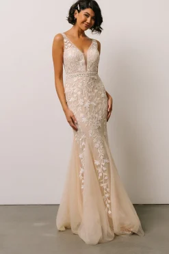 Sale Baltic Born Fleurette Bridal Gown | Beige + Ivory Beige+Ivory
