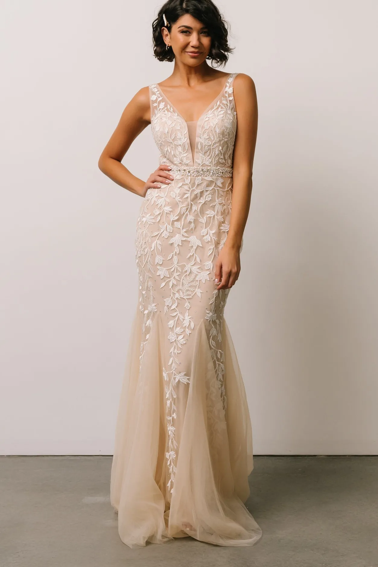Sale Baltic Born Fleurette Bridal Gown | Beige + Ivory Beige+Ivory