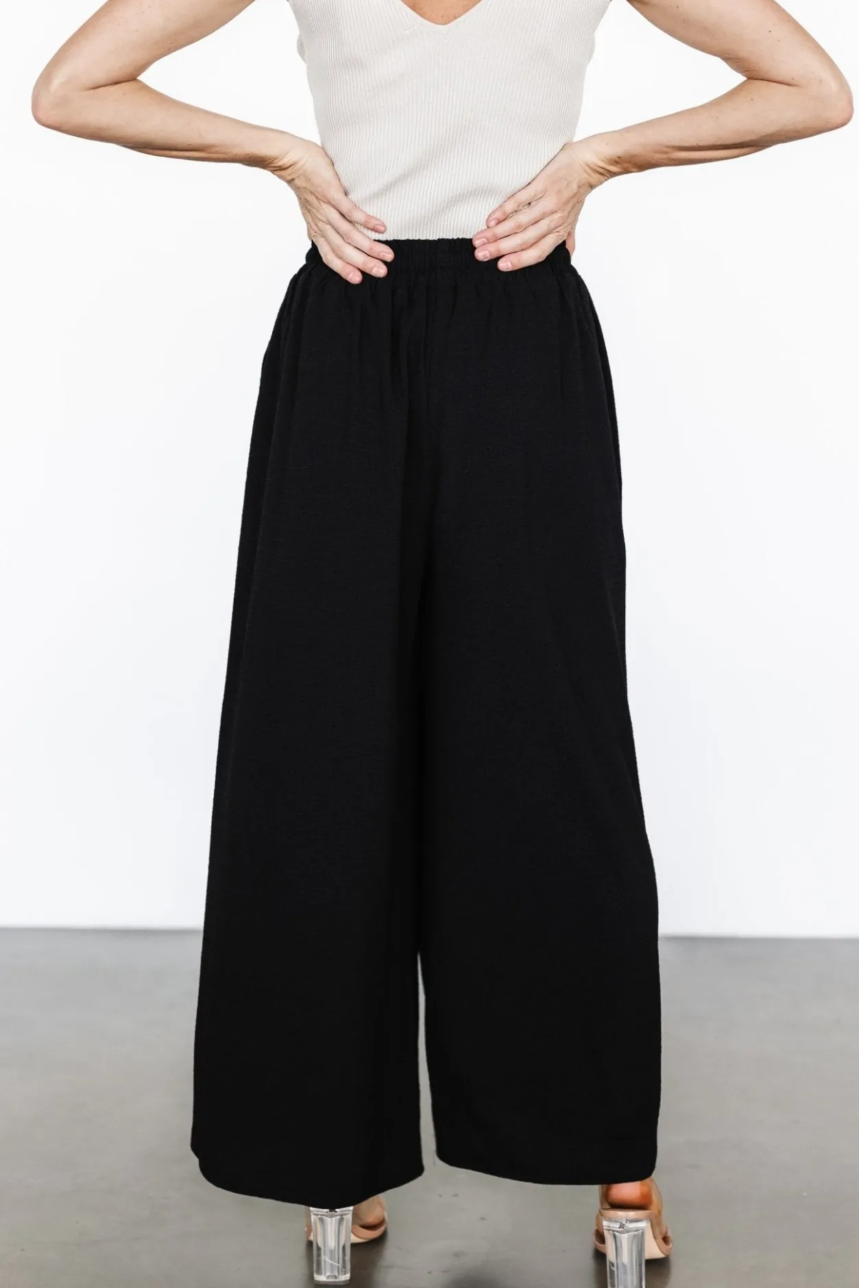 Fashion Baltic Born Florence Textured Pants | Black