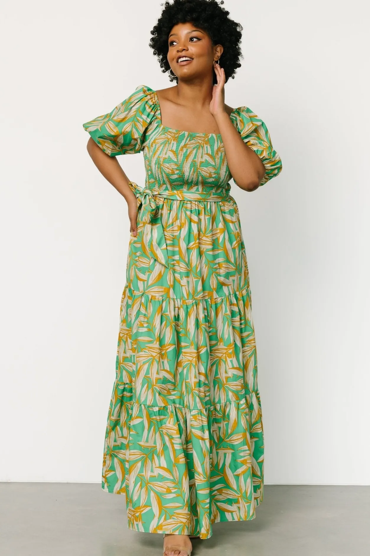 Online Baltic Born Forsythe Smocked Maxi Dress | Green Print GreenPrint