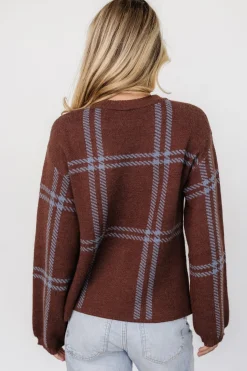 Sale Baltic Born Francie Sweater | Brown + Blue Plaid Brown+BluePlaid