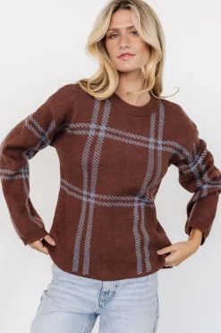 Sale Baltic Born Francie Sweater | Brown + Blue Plaid Brown+BluePlaid