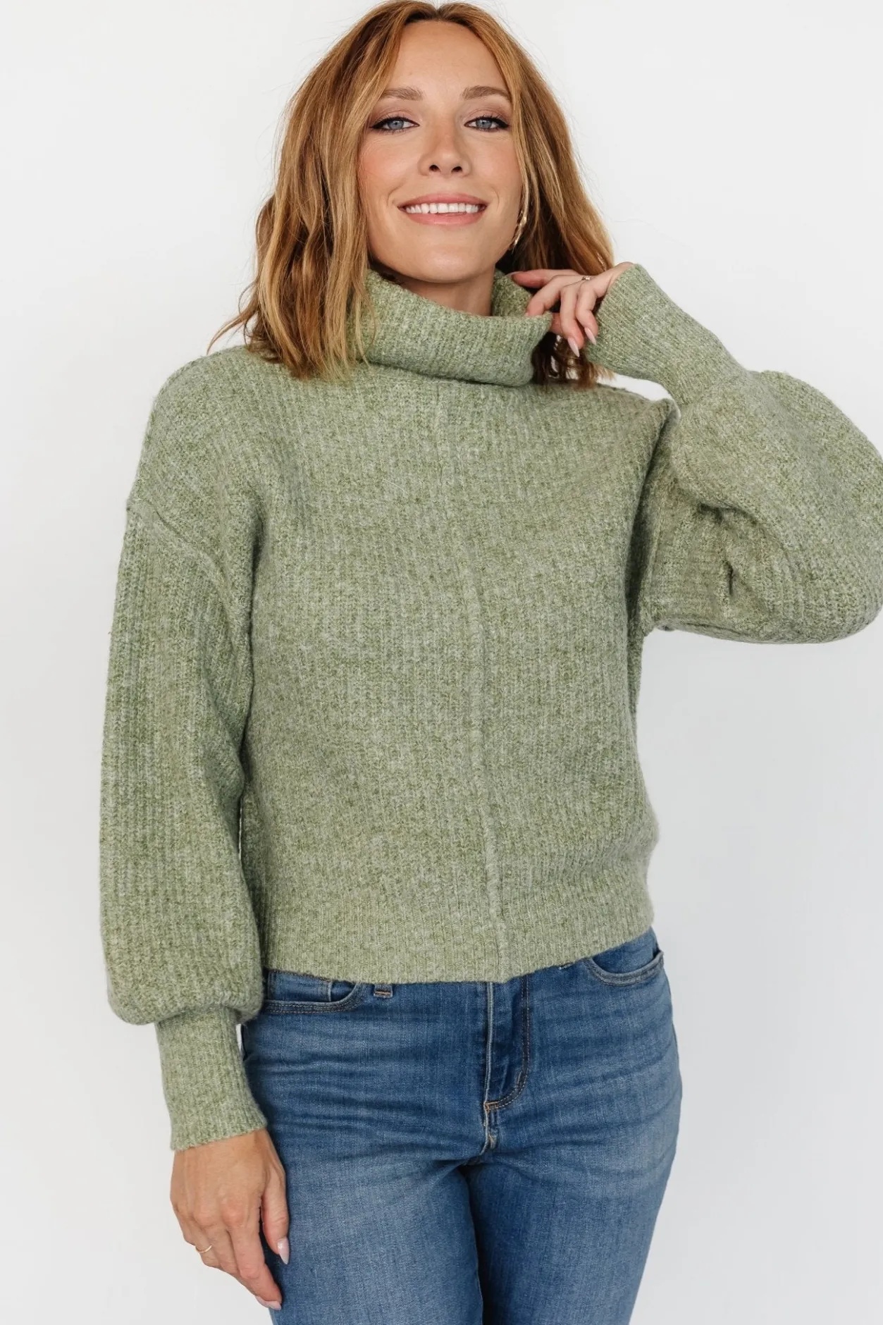 Outlet Baltic Born Frannie Knit Turtleneck Sweater | Olive