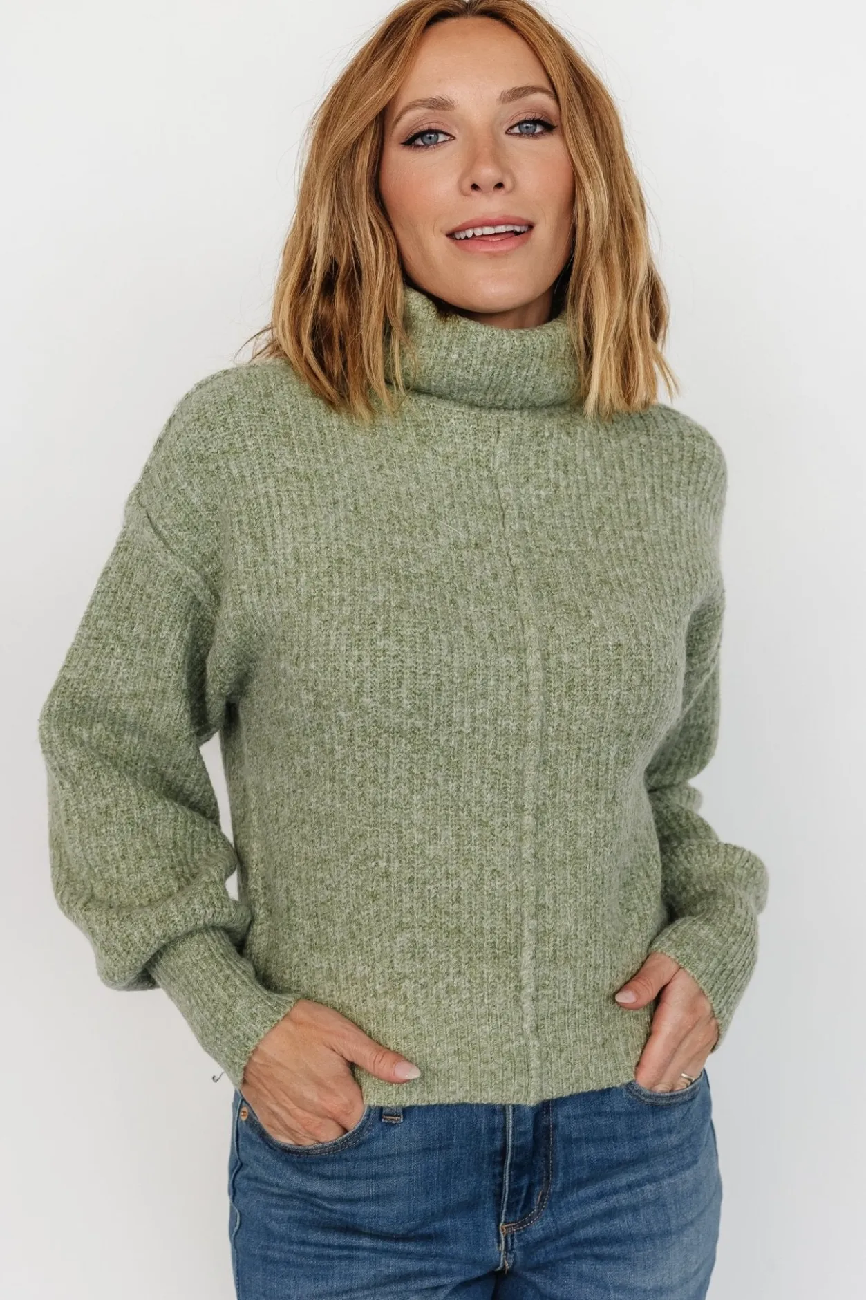 Outlet Baltic Born Frannie Knit Turtleneck Sweater | Olive