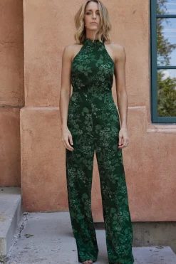 Best Baltic Born Freya Halter Jumpsuit | Emerald Floral EmeraldFloral