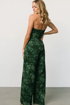 Best Baltic Born Freya Halter Jumpsuit | Emerald Floral EmeraldFloral