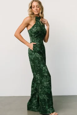 Best Baltic Born Freya Halter Jumpsuit | Emerald Floral EmeraldFloral