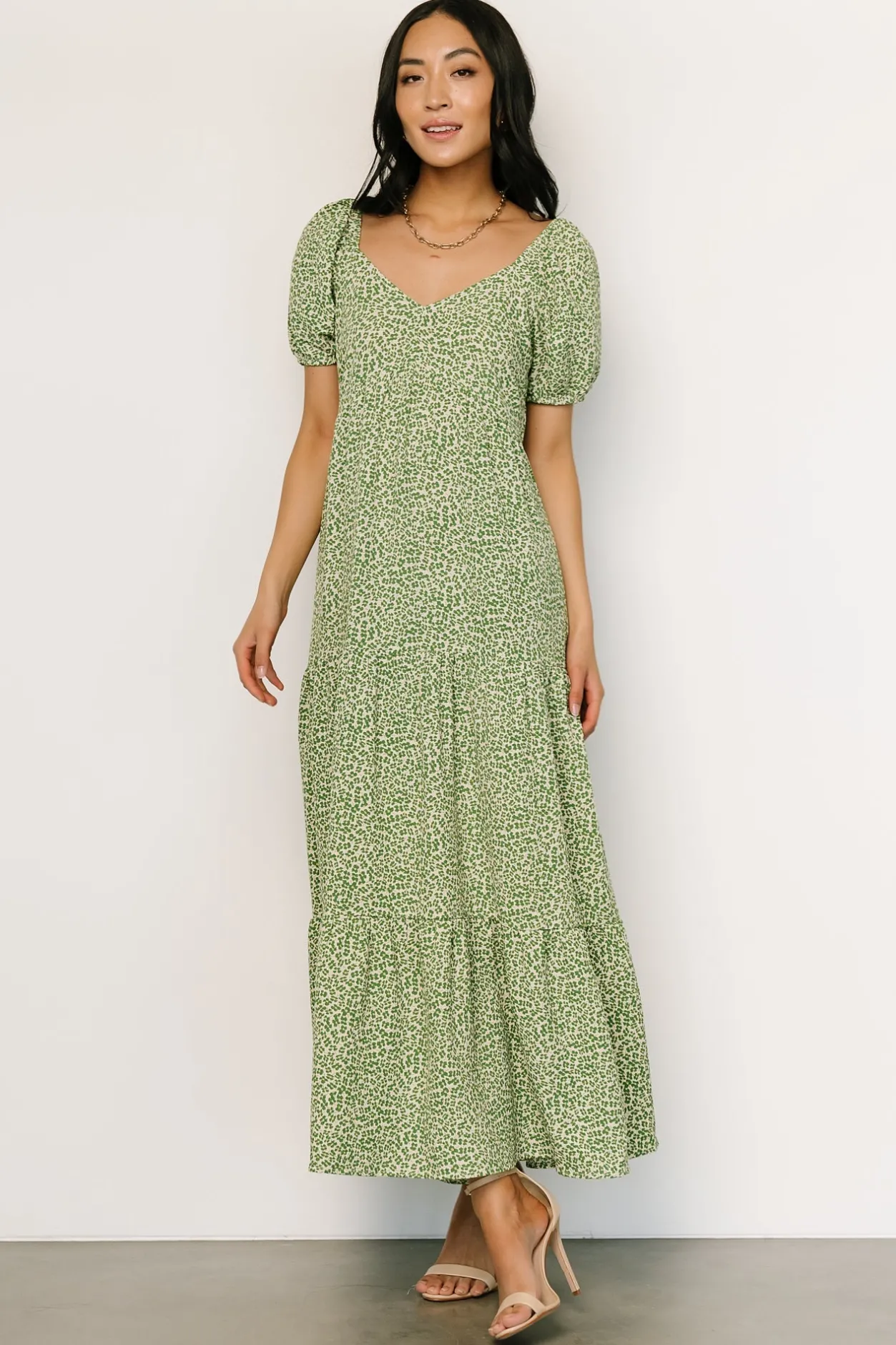 Outlet Baltic Born Gables Puff Sleeve Maxi Dress | Green Multi GreenMulti
