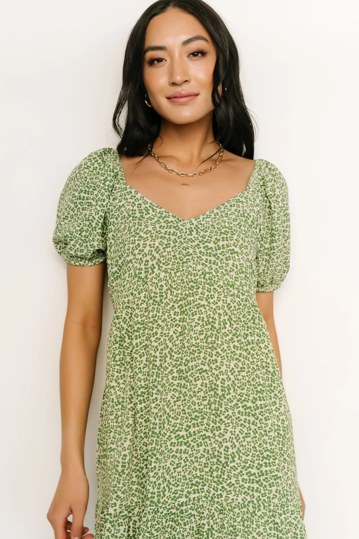 Outlet Baltic Born Gables Puff Sleeve Maxi Dress | Green Multi GreenMulti