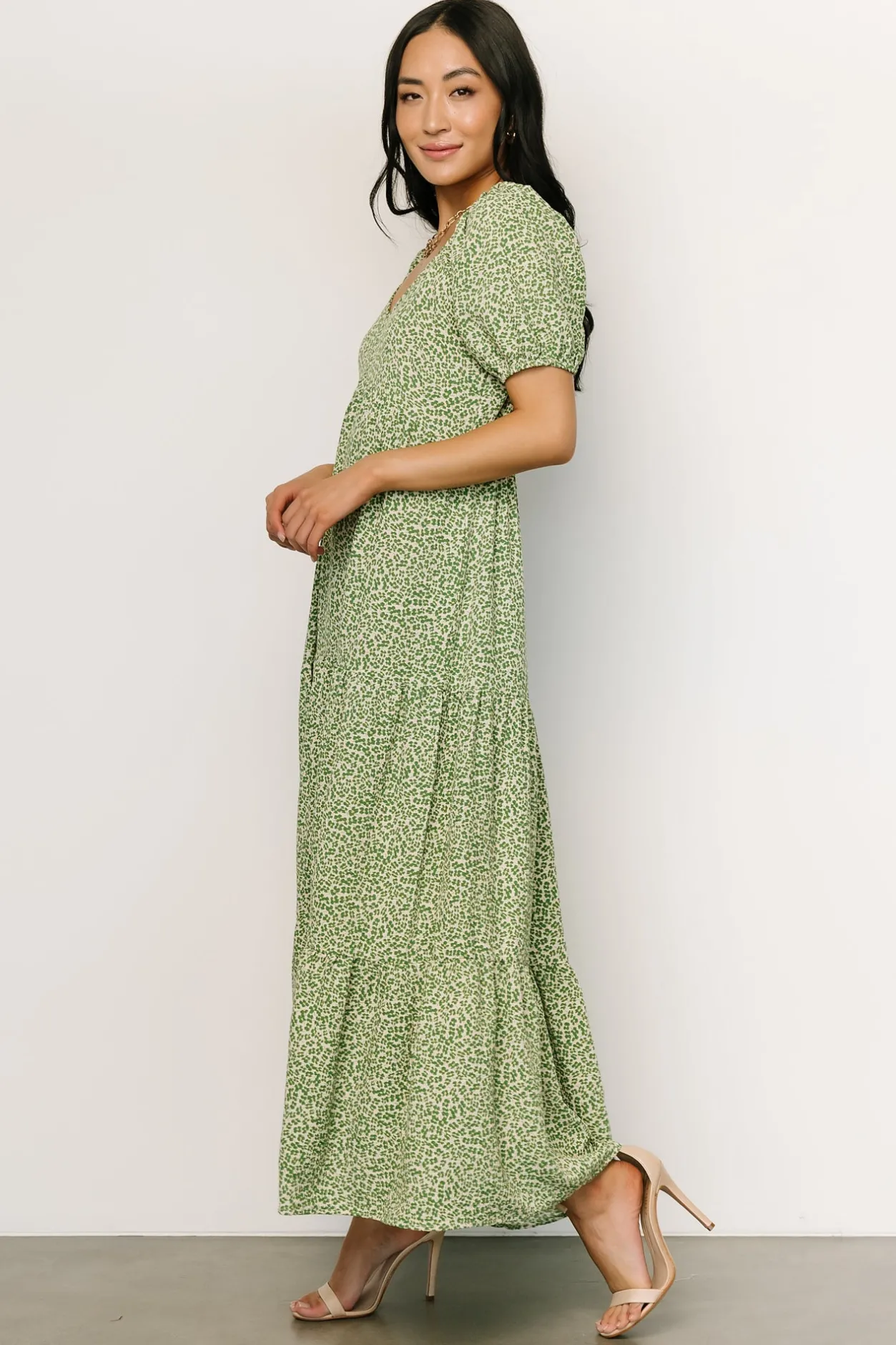 Outlet Baltic Born Gables Puff Sleeve Maxi Dress | Green Multi GreenMulti