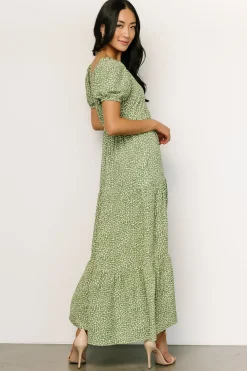 Outlet Baltic Born Gables Puff Sleeve Maxi Dress | Green Multi GreenMulti