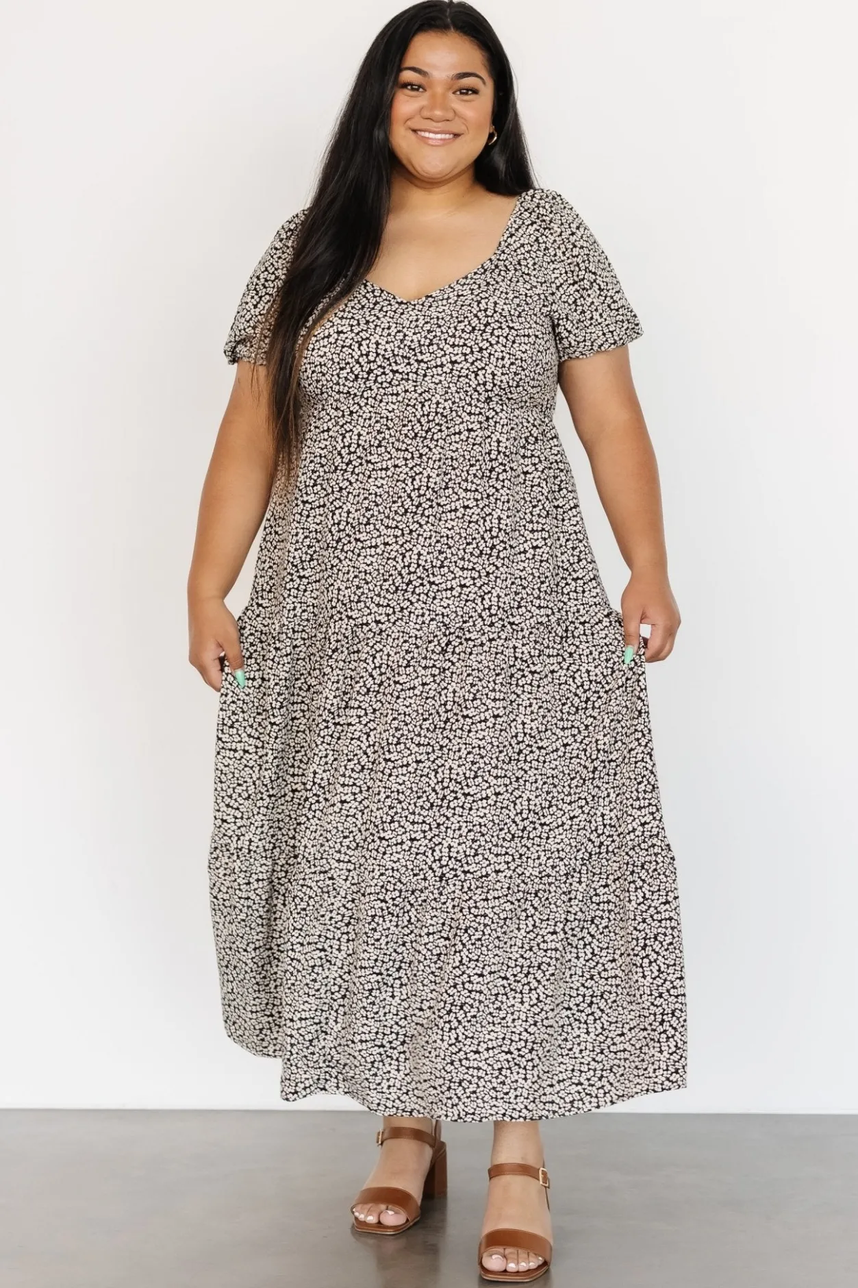 Discount Baltic Born Gables Puff Sleeve Maxi Dress | Black Multi BlackMulti