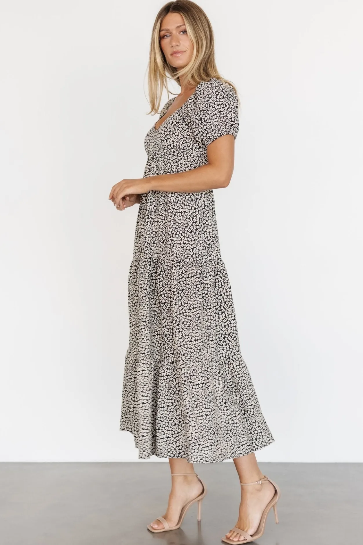 Discount Baltic Born Gables Puff Sleeve Maxi Dress | Black Multi BlackMulti