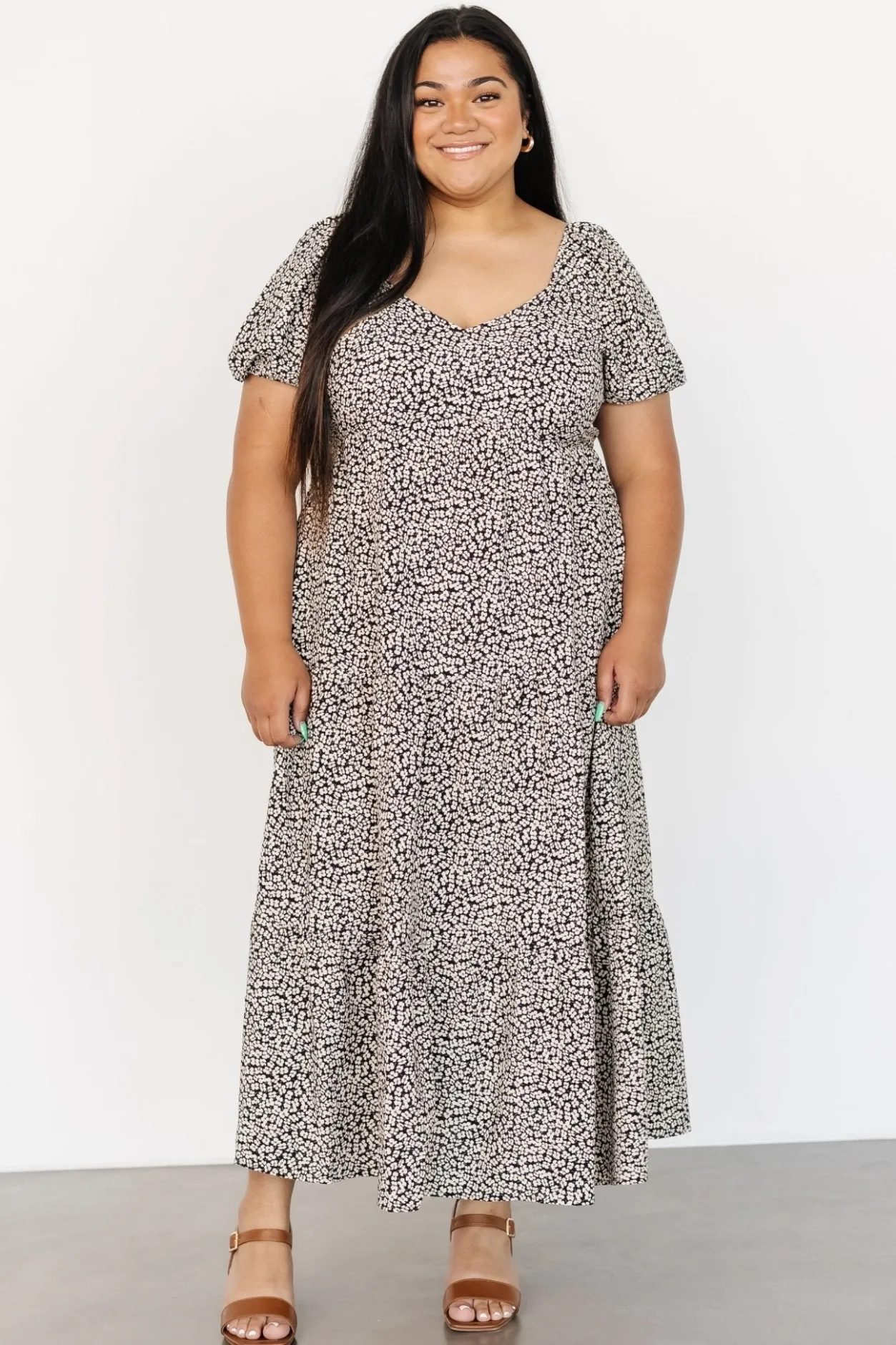 Discount Baltic Born Gables Puff Sleeve Maxi Dress | Black Multi BlackMulti