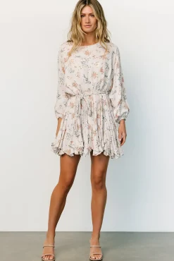 Online Baltic Born Galia Mini Dress | Beige Floral BeigeFloral