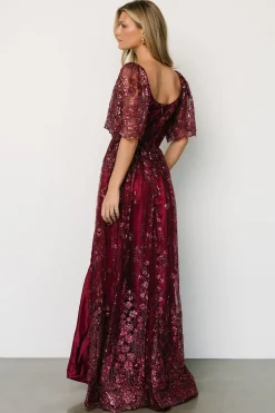 Best Baltic Born Genevieve Glitter Maxi Dress | Wine