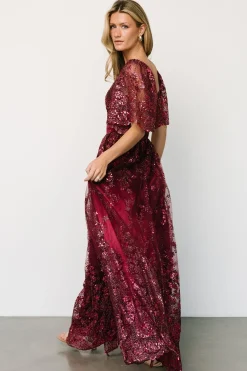 Best Baltic Born Genevieve Glitter Maxi Dress | Wine
