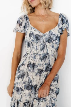 Outlet Baltic Born Genevive Maxi Dress | Cream + Blue Floral Cream+BlueFloral