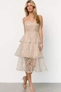 Fashion Baltic Born Georgiana Embroidered Midi Dress | Sage