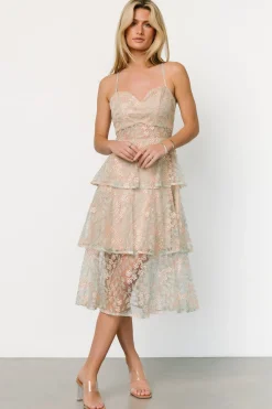 Fashion Baltic Born Georgiana Embroidered Midi Dress | Sage