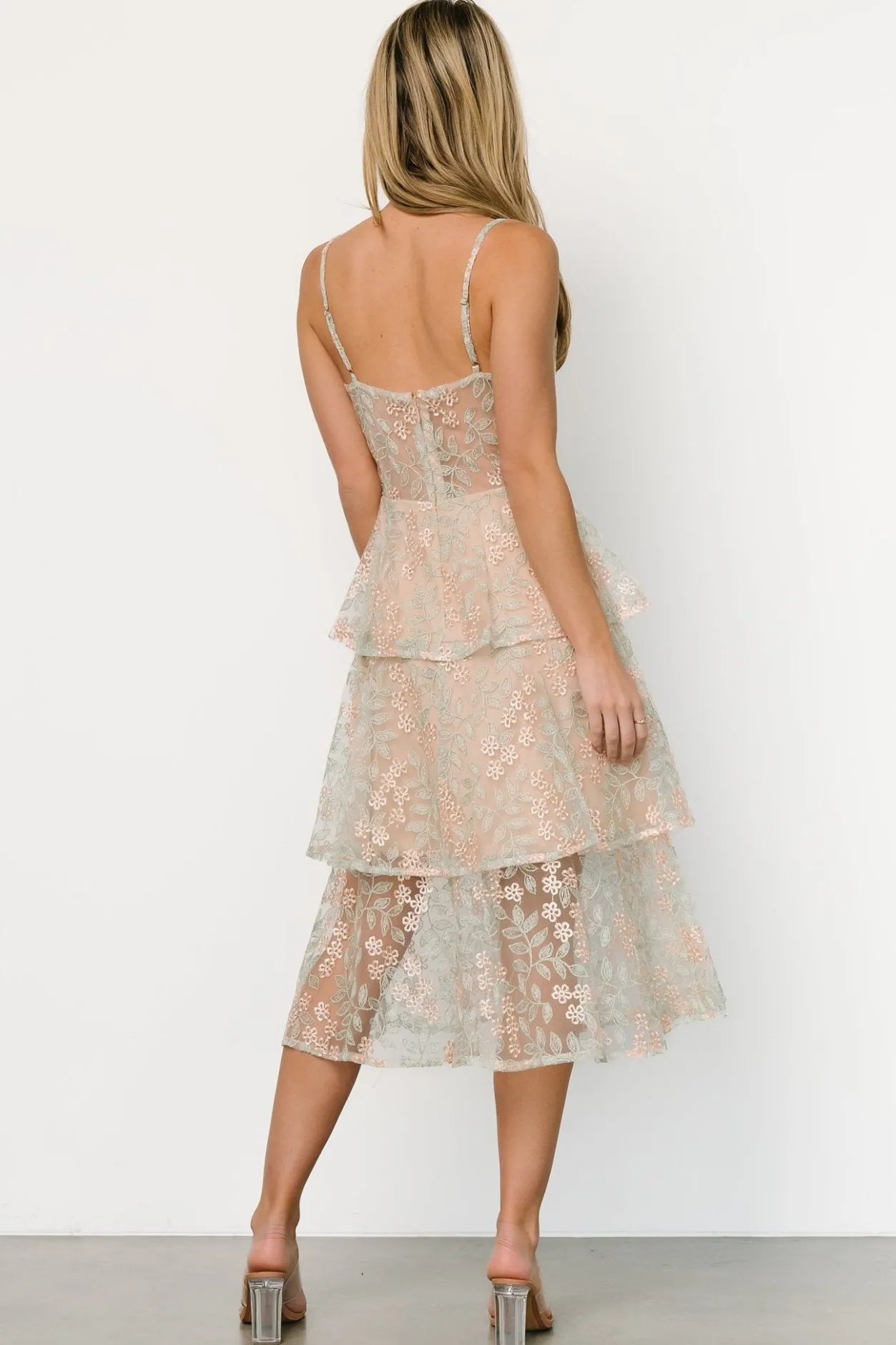 Fashion Baltic Born Georgiana Embroidered Midi Dress | Sage