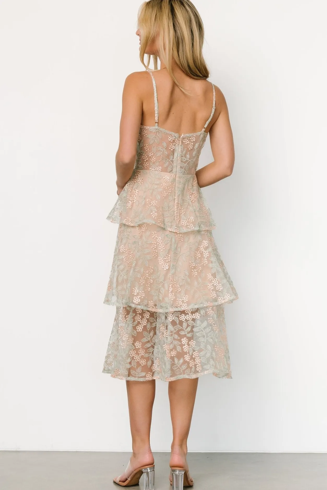 Fashion Baltic Born Georgiana Embroidered Midi Dress | Sage