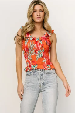 New Baltic Born Gia Smocked Tank Top | Orange Multi OrangeMulti
