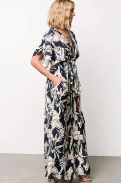 Discount Baltic Born Giada Wide Leg Jumpsuit | Navy + Off White Navy+OffWhite
