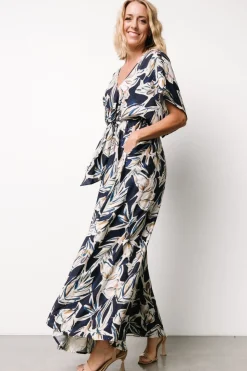Discount Baltic Born Giada Wide Leg Jumpsuit | Navy + Off White Navy+OffWhite