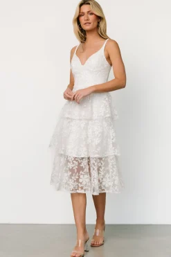 Outlet Baltic Born Giavanna Tiered Midi Dress | Off White OffWhite