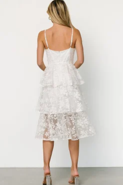 Outlet Baltic Born Giavanna Tiered Midi Dress | Off White OffWhite