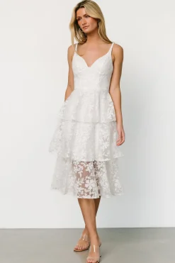 Outlet Baltic Born Giavanna Tiered Midi Dress | Off White OffWhite
