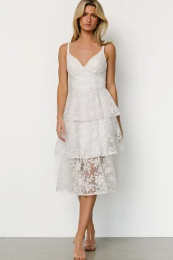 Outlet Baltic Born Giavanna Tiered Midi Dress | Off White OffWhite