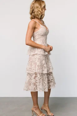 New Baltic Born Giavanna Tiered Midi Dress | Champagne