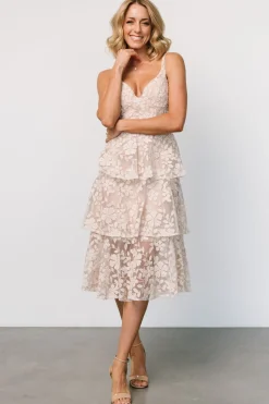 New Baltic Born Giavanna Tiered Midi Dress | Champagne