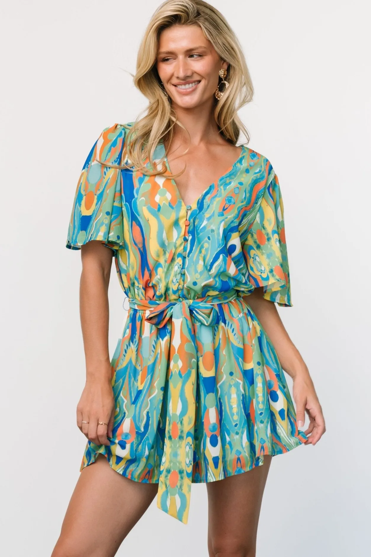 Clearance Baltic Born Gibson Romper | Blue + Green Multi Blue+GreenMulti