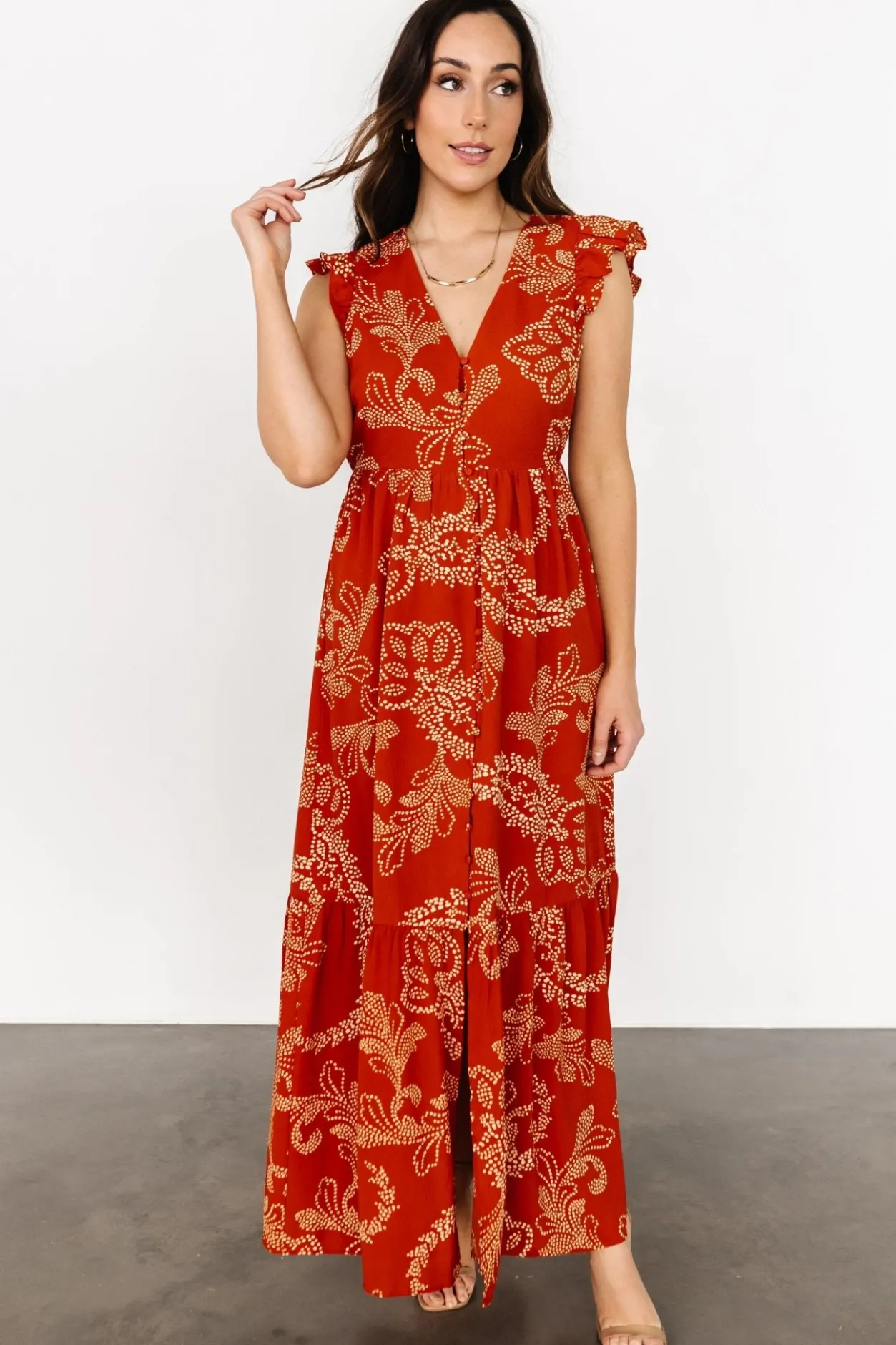 Discount Baltic Born Ginger Button Down Maxi Dress | Rust + Ivory Rust+Ivory