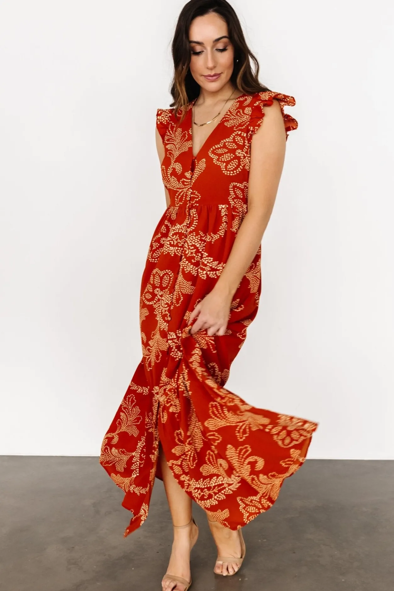 Discount Baltic Born Ginger Button Down Maxi Dress | Rust + Ivory Rust+Ivory
