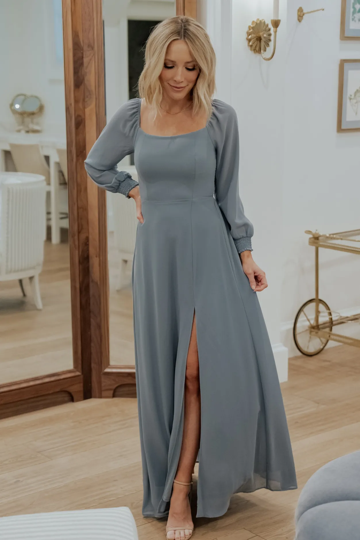 Clearance Baltic Born Giselle Maxi Dress | Dusty Blue DustyBlue