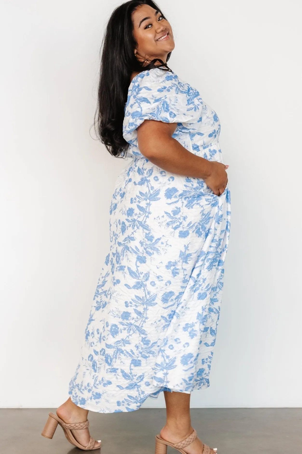 Outlet Baltic Born Graceland Maxi Dress | White + Blue Floral White+BlueFloral