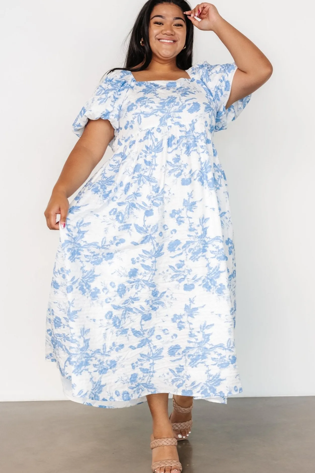 Outlet Baltic Born Graceland Maxi Dress | White + Blue Floral White+BlueFloral