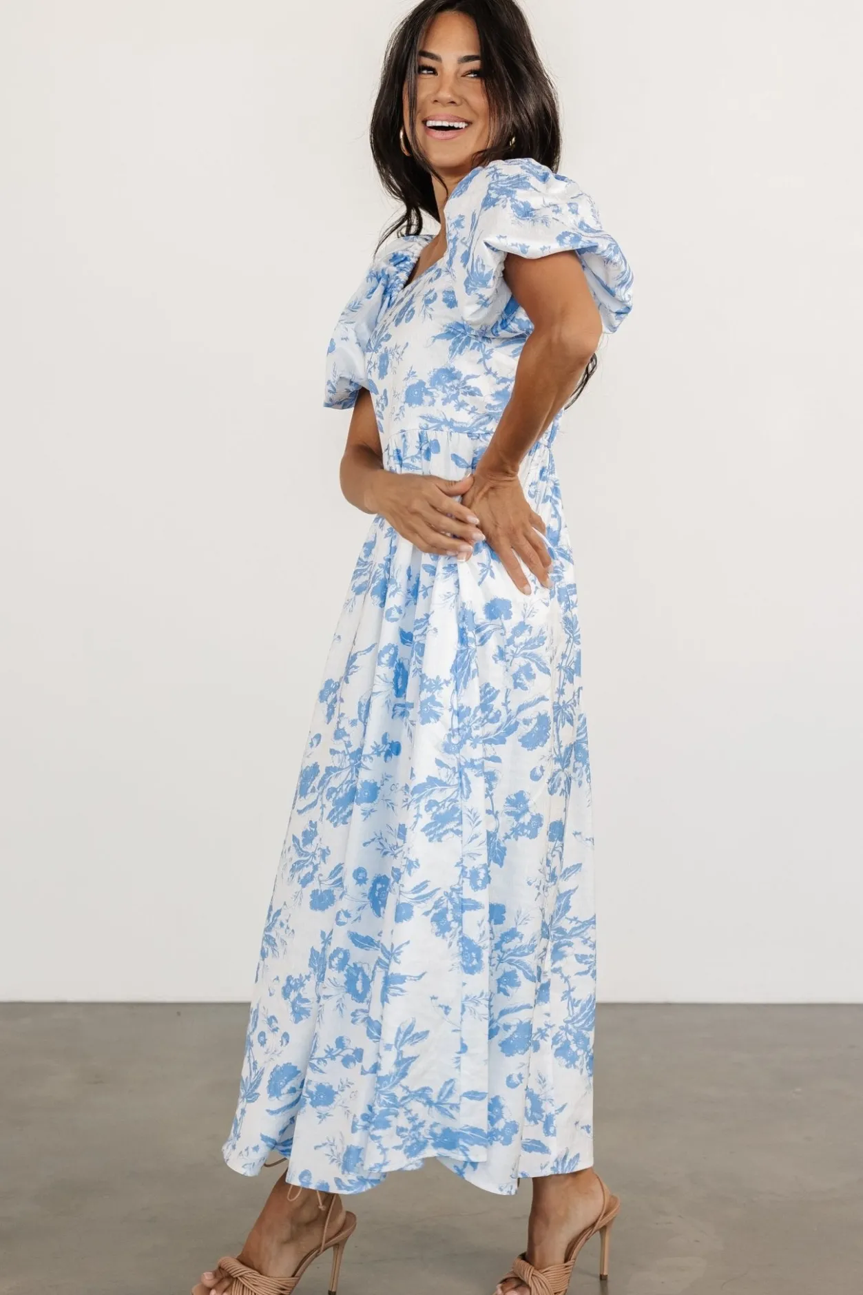 Outlet Baltic Born Graceland Maxi Dress | White + Blue Floral White+BlueFloral