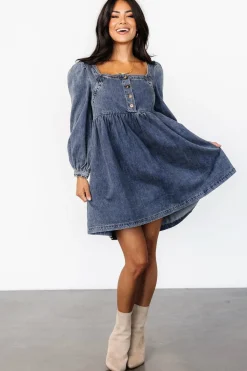 Clearance Baltic Born Gretchen Denim Short Dress | Blue