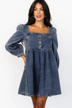 Clearance Baltic Born Gretchen Denim Short Dress | Blue