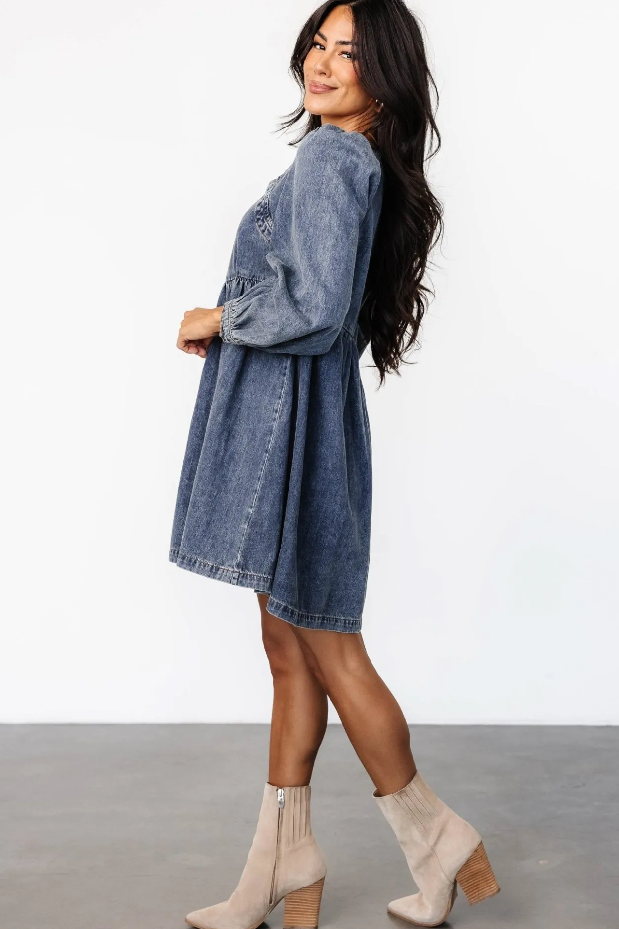 Clearance Baltic Born Gretchen Denim Short Dress | Blue