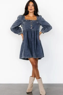 Clearance Baltic Born Gretchen Denim Short Dress | Blue