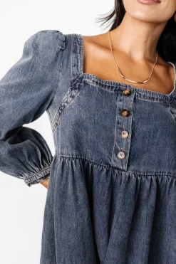 Clearance Baltic Born Gretchen Denim Short Dress | Blue
